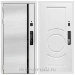 Входные двери лофт, Умная входная смарт-дверь Армада Каскад WHITE МДФ 10 мм Kaadas K9 / МДФ 16 мм МС-100 Белый матовый