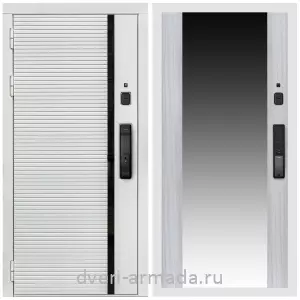 Входные двери лофт, Умная входная смарт-дверь Армада Каскад WHITE МДФ 10 мм Kaadas K9 / МДФ 16 мм СБ-16 Сандал белый