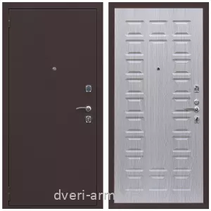 Входные двери с двумя петлями, Дверь входная Армада Комфорт Антик медь / МДФ 16 мм ФЛ-183 Дуб беленый