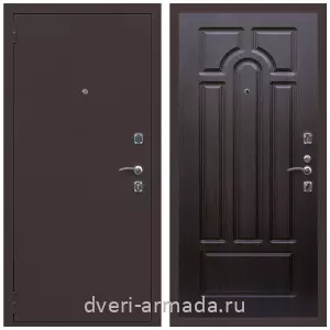 Входные двери с двумя петлями, Дверь входная Армада Комфорт Антик медь / МДФ 6 мм ФЛ-58 Венге