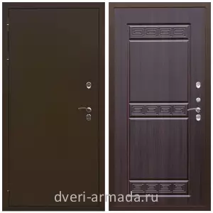 Дверь входная стальная уличная в квартиру Армада Термо Молоток коричневый/ ФЛ-242 Эковенге с панелями МДФ трехконтурная