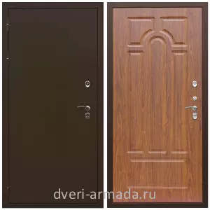 Двери в деревянный дом, Дверь наружная утепленная дачная Армада Термо Молоток коричневый/ МДФ 6 мм ФЛ-58 Морёная береза с шумоизоляцией