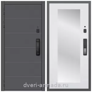 Двери МДФ для квартиры, Дверь входная Армада Роуд МДФ 10 мм Kaadas K9 / МДФ 16 мм ФЛЗ-Пастораль, Белый матовый