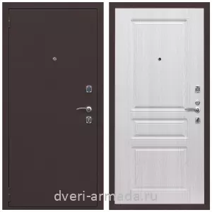 Входные двери с двумя петлями, Дверь входная Армада Комфорт Антик медь / МДФ 16 мм ФЛ-243 Дуб белёный