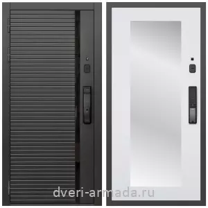 Входные двери лофт, Умная входная смарт-дверь Армада Каскад BLACK МДФ 10 мм Kaadas K9 / МДФ 16 мм ФЛЗ-Пастораль, Белый матовый