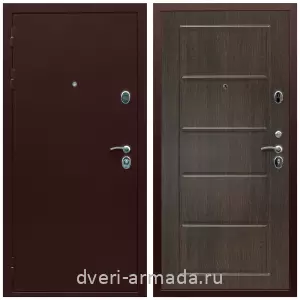 Антивандальные для квартир, Дверь входная Армада Люкс Антик медь / МДФ 6 мм ФЛ-39 Венге с шумоизоляцией с замками высокого класса