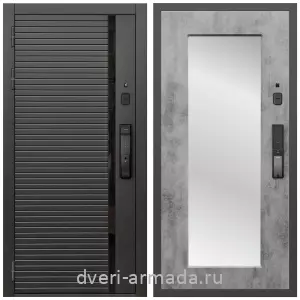 Входные двери лофт, Умная входная смарт-дверь Армада Каскад BLACK МДФ 10 мм Kaadas K9 / МДФ 16 мм ФЛЗ-Пастораль, Бетон темный