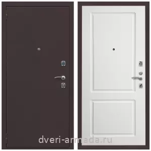Антивандальные, Антивандальная металлическая  дверь входная Армада Комфорт Антик медь / МДФ 16 мм ФЛ-117 Белый матовый
