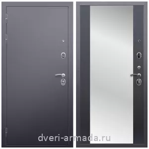 С зеркалом, Дверь входная утепленная Армада Люкс Антик серебро / МДФ 16 мм СБ-16 Венге в квартиру