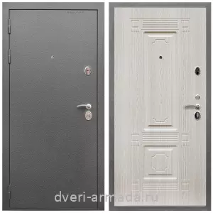 Входные двери МДФ для офиса, Дверь входная Армада Оптима Антик серебро / МДФ 6 мм ФЛ-2 Дуб белёный