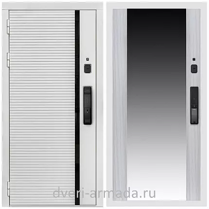 Умная входная смарт-дверь Армада Каскад WHITE МДФ 10 мм Kaadas K9 / МДФ 16 мм СБ-16 Сандал белый