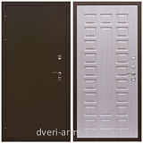 Двери в деревянный дом, Дверь недорогая входная в дом с утеплением Армада Термо Молоток коричневый/ ФЛ-183 Дуб белёный в коридор