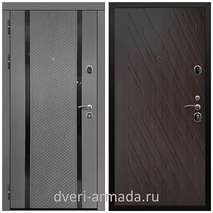 Дверь входная Армада Престиж Черная шагрень МДФ 16 мм Графит абсолют софт / МДФ 16 мм ФЛ-86 Венге структурный